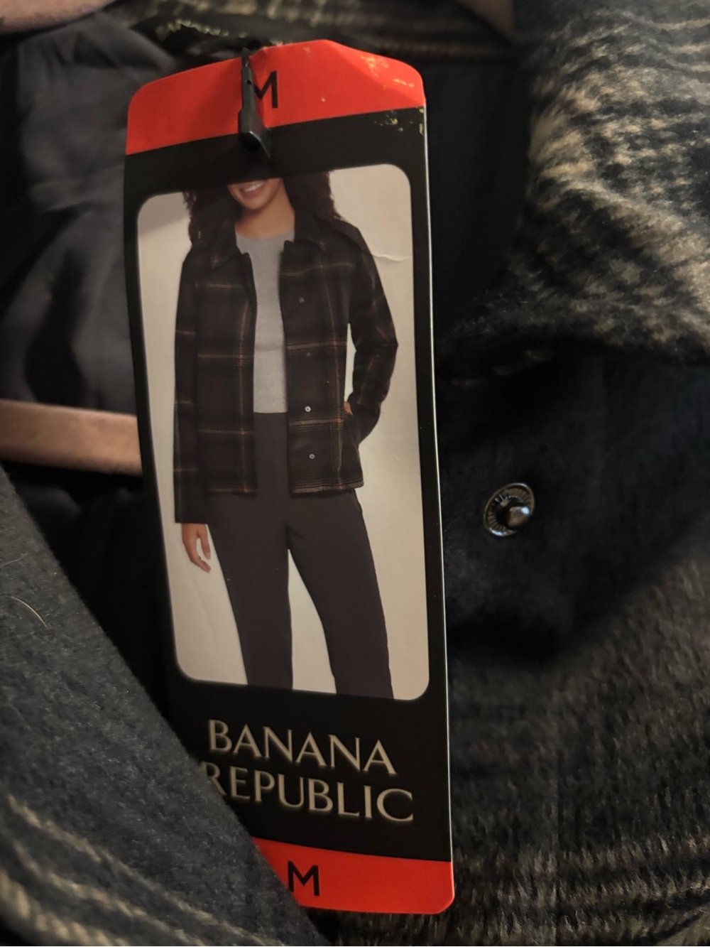 Banana Republic Women's Black Plaid Utility Jacket